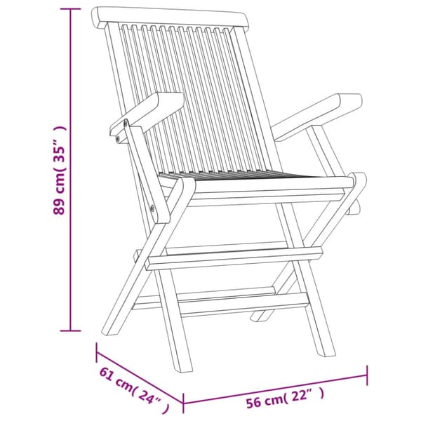 Hopfällbara trädgårdsstolar 6 st grå 56x61x89 cm massiv teak