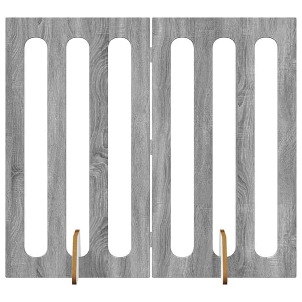 Fällbar husdjursgrind 2 pcs Grå Sonoma 100,5 x 38 x 90 cm
