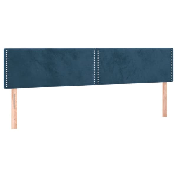 Ramsäng med madrass mörkblå 200x200 cm sammet