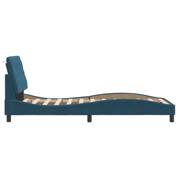 Bed Frame without Mattress Blue 90x190 cm Velvet