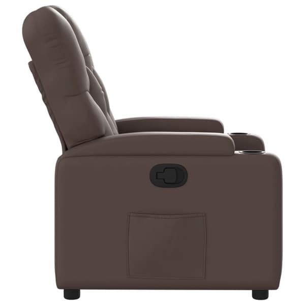 Reclinerfåtölj brun konstläder