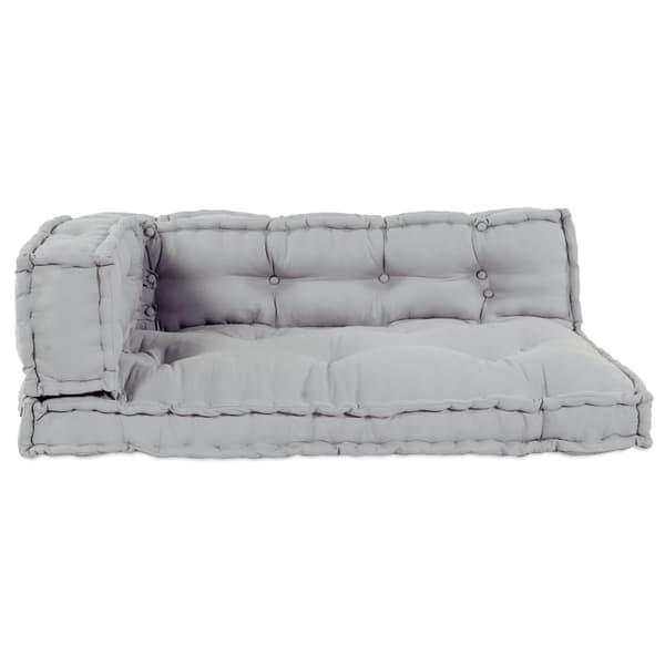 Pallettsoffa Kudde 3 pcs Grå 120 x 80 x 38 cm Tyg