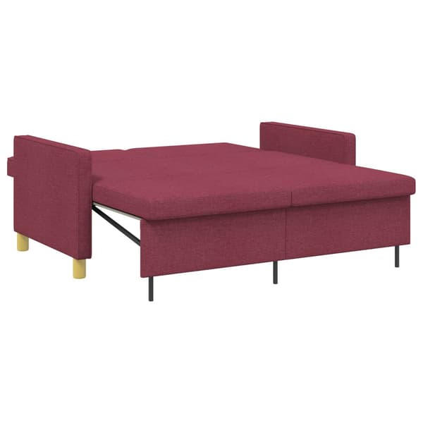 Pull Out Sofa Bed Vinröd Tyg