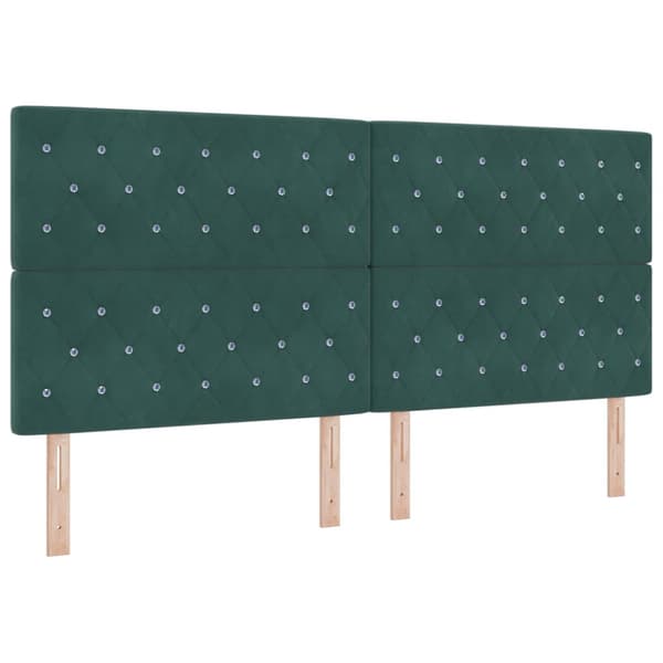 Bäddfjäder med madrass med led Mörkgrön 200 x 200 cm Sammet