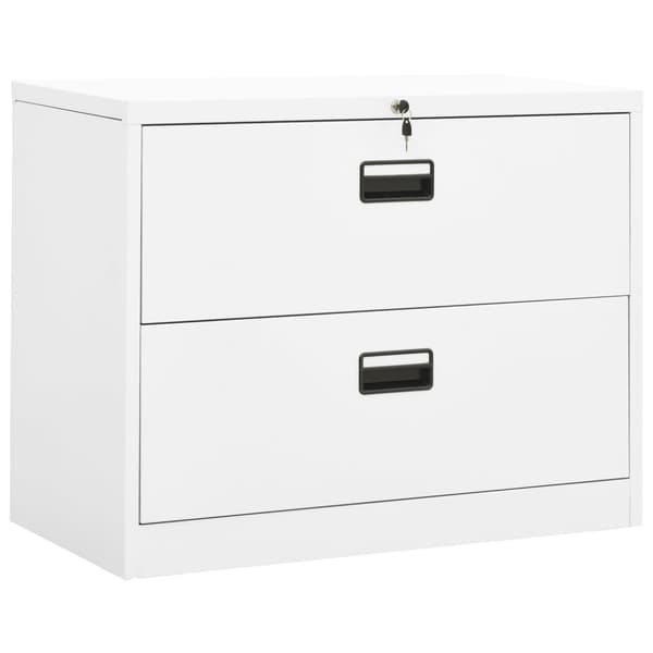 Dokumentskåp vit 90x46x72,5 cm stål