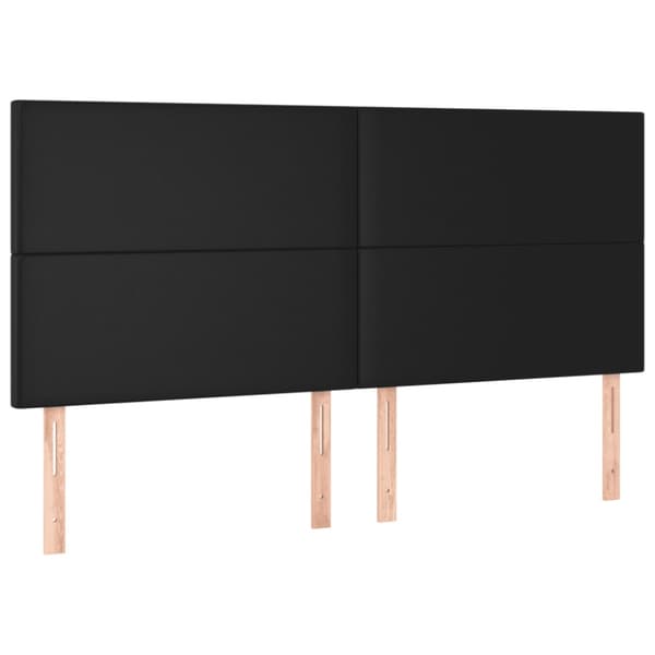 Sänggavel LED svart 160x5x118/128 cm konstläder