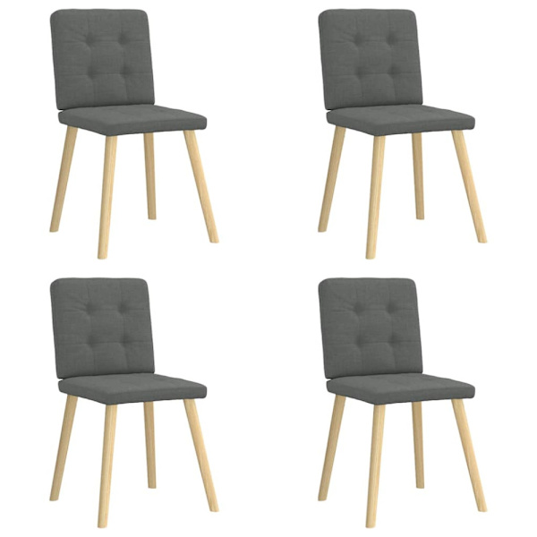 Matstolar 4 st mörkgrå tyg