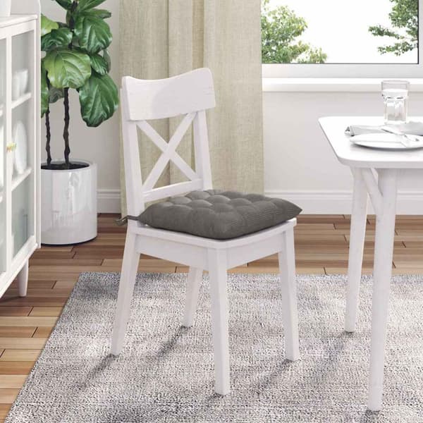 Sittkuddar 4 pcs Ljusgrå 40 x 40 x 6 cm Kordread tyg