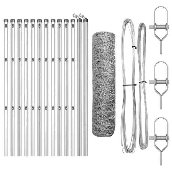 Stängselstolpe Silver 25 x 0,4 m (36 mm nät) Stål
