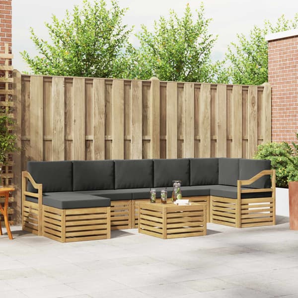 Utomhussoffset 8 pcs Vit och antracit 59 x 59 x 37 cm Polyester