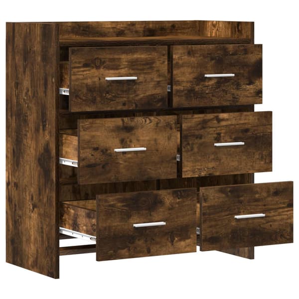 Sideboard Rökt ek 75 x 33 x 80 cm Konstruerat trä