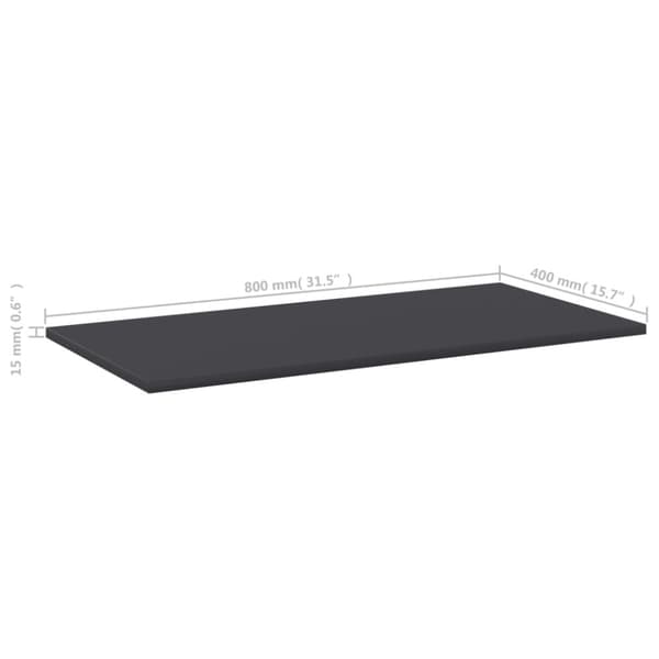 Hyllplan 8 st grå 80x40x1,5 cm konstruerat trä