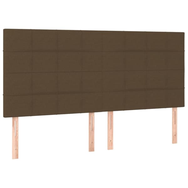 Ramsäng med madrass mörkbrun 180x200 cm tyg