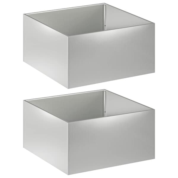 Trädgårdsplanterare 2 st Silver 80 x 80 x 40 cm