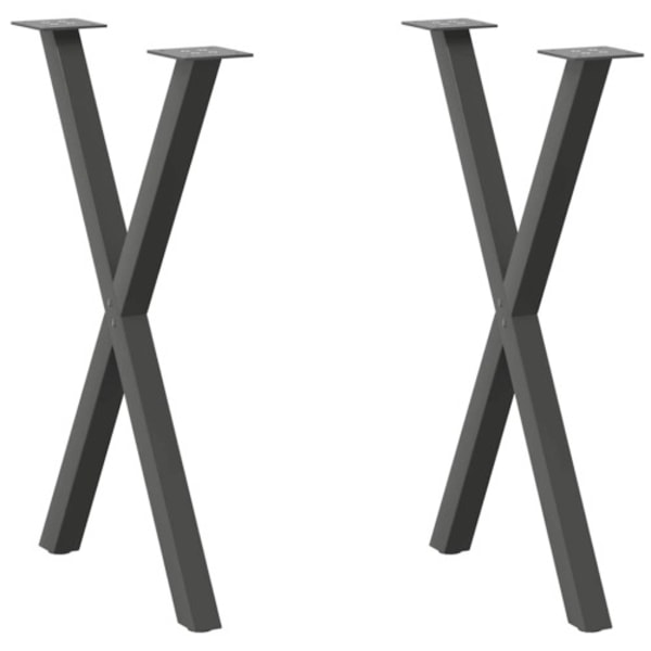 Matbordsben X-formade 2 st antracit 60x(72-73) cm stål