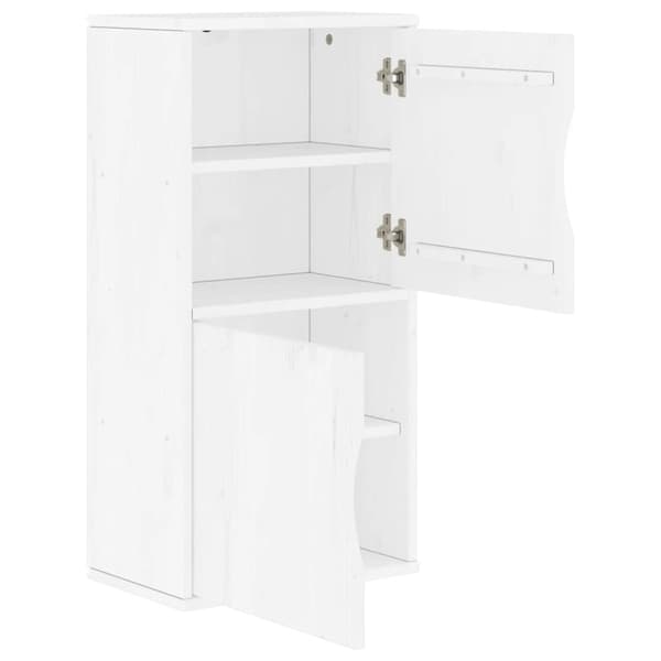 Sidoskåp ODDA vit 40x24x79 cm massivt trä furu