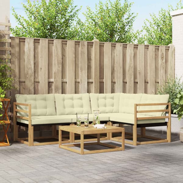Utomhussoffset 5 pcs Vit och grädde 79 x 79 x 37 cm