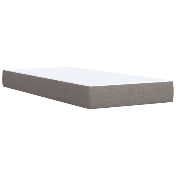 Ramsäng med madrass taupe 90x200 cm tyg
