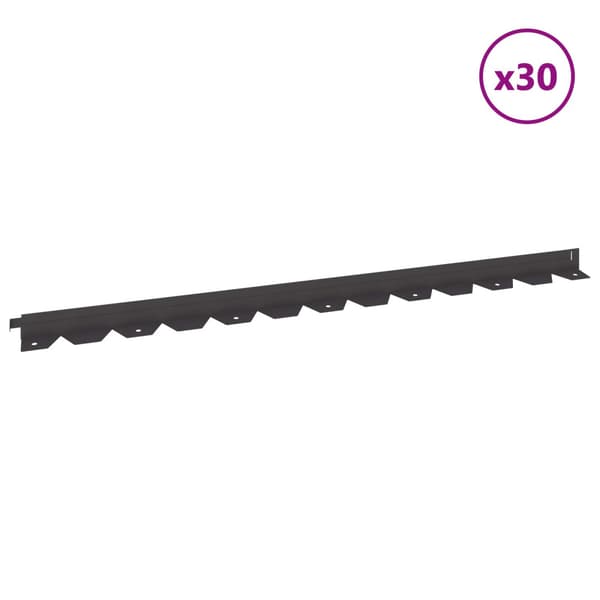 Kant för gräsmatta 30 pcs 102 x 4 x 4 cm Stål Svart