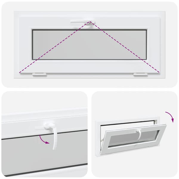 Tilt källarfönster RISOR 95 x 40 cm PVC och klart glas