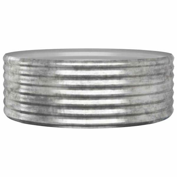 Odlingslåda galvaniserat stål 100x100x36 cm silver