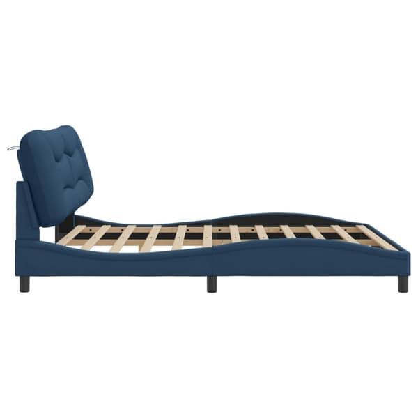 Bed Frame without Mattress "Hvar" Blue 180x200 cm Fabric