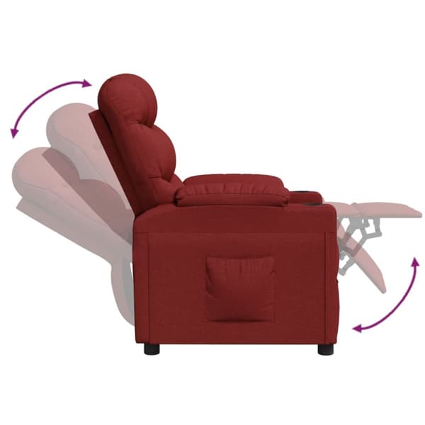 Reclinerfåtölj vinröd tyg