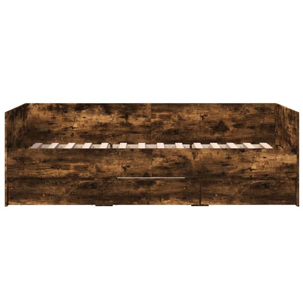 Sängram med förvaring Rökt ek 80 x 200 cm Konstruerat trä