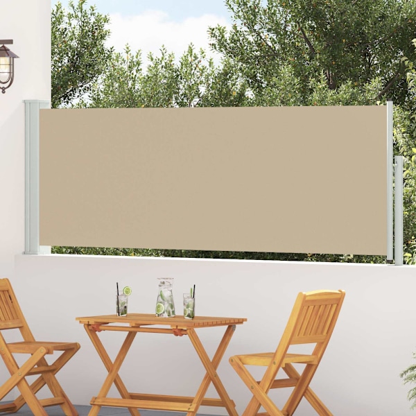 Utfällbar sidomarkis Beige 500 x 100 cm Polyester