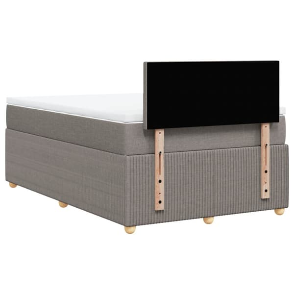 Ramsäng med madrass taupe 120x190 cm tyg