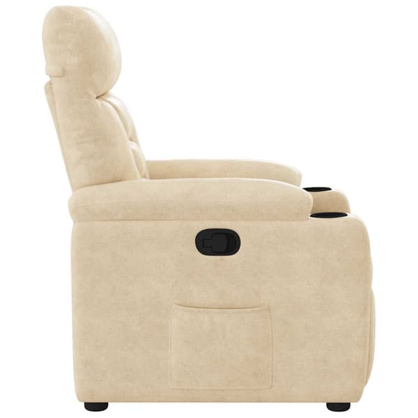 Reclinerfåtölj gräddvit mikrofibertyg
