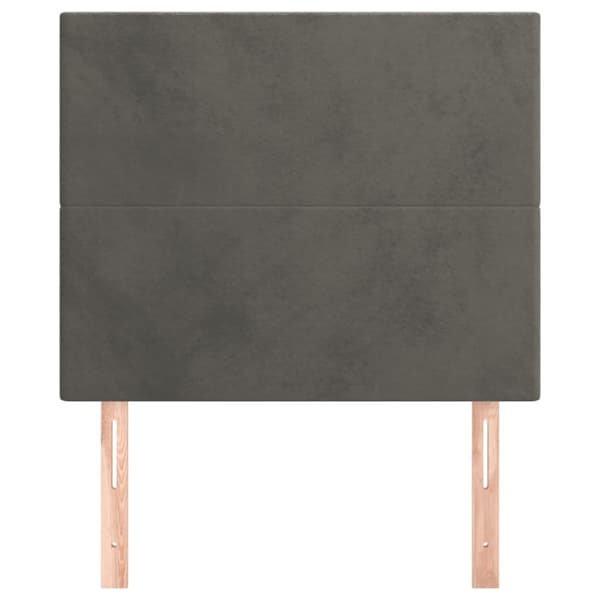 Sänggavel mörkgrå 100x5x118/128 cm sammet