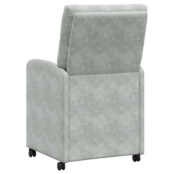 Matstolar med hjul 2 pcs Ljusgrå 58 x 67 x 97 cm Sammet