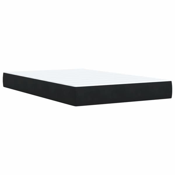 Ramsäng med madrass svart 120x190 cm sammet