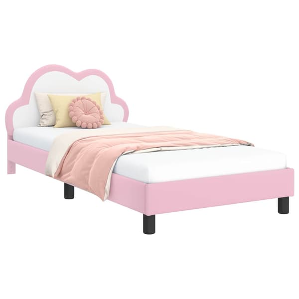 Barnsängram med sänggavel Rosa 90 x 190 cm PU