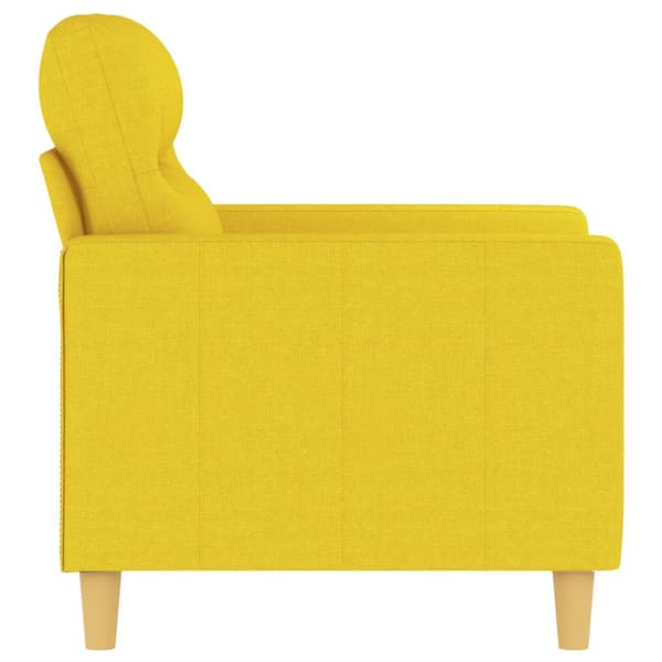 Fåtölj ljusgul 60 cm tyg