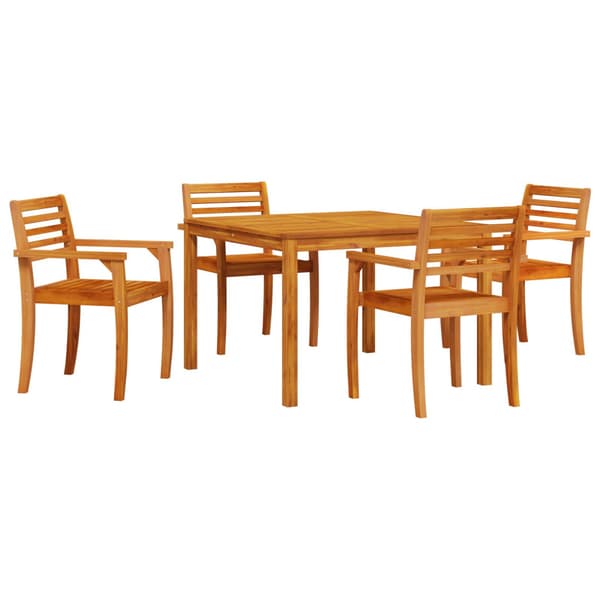 Trädgårdsmöbelset 5 pcs Brun Massivt Akaciaträ