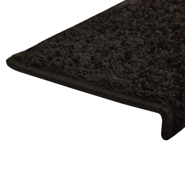 Trappmattor 10 st 65x21x4 cm svarta rektangulära kanter