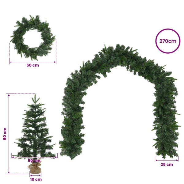 Mini-julgransset 90 cm PVC och PE Grön