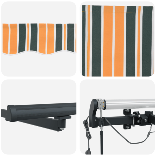 Markis tyg Grön och gul 500 × 300 cm Polyester