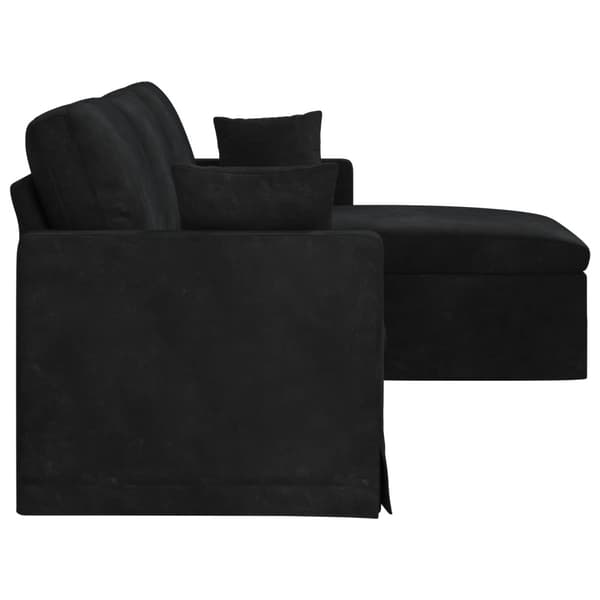 Soffa Svart 228 x 134 x 80 cm Sammet