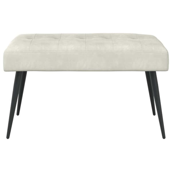 Bänk med knappar Gräddvit 80 x 40 x 46 cm Sammet
