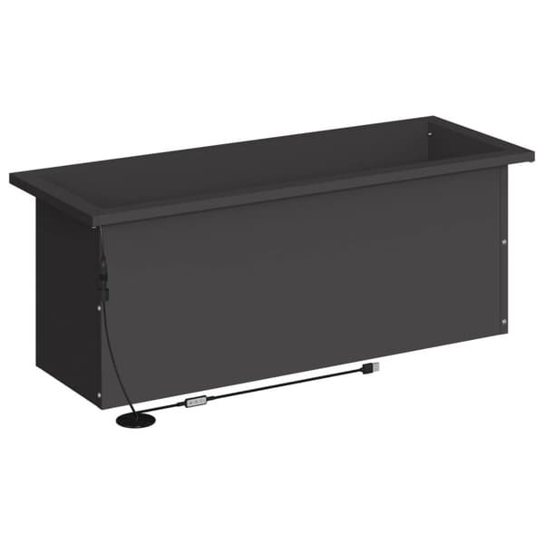 Odlingslåda med LED Svart 30 x 80 x 30 cm Stål