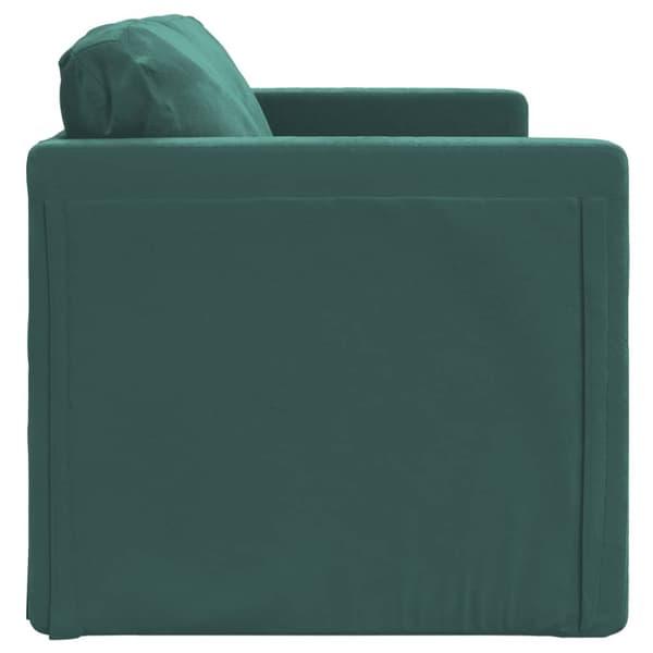 Golvbäddsoffa 2-i-1 mörkgrön 122x204x55 cm sammet