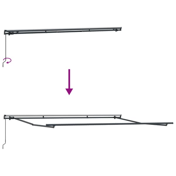 Utdragbar markis Grön och Vit 500 × 350 cm