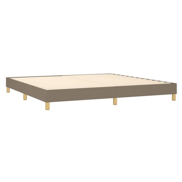 Ramsäng med madrass taupe 200x200 cm tyg