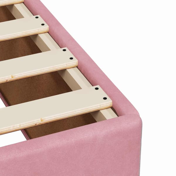 Boxspring säng med madrass och LED Rosa 140 x 200 cm Sammet