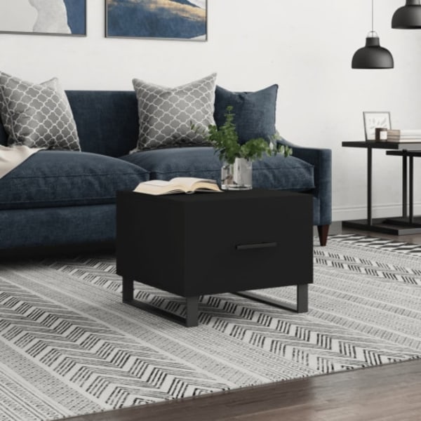 Soffbord svart 50x50x40 cm konstruerat trä