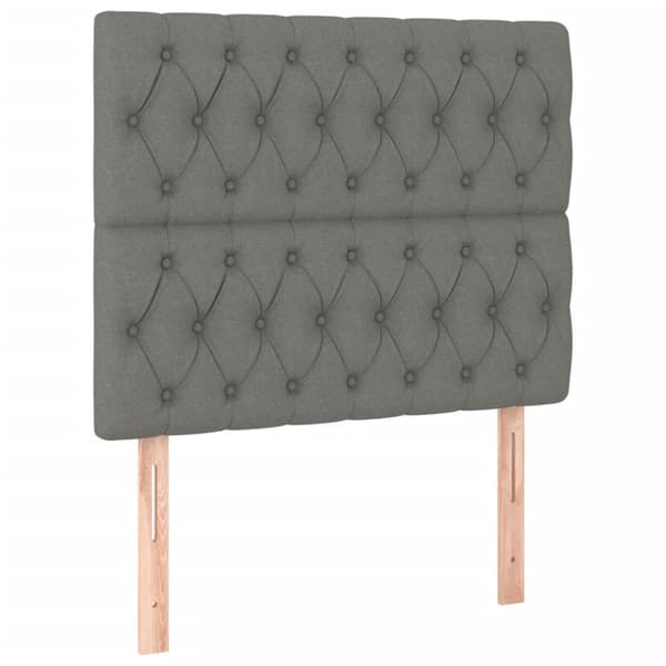 Ramsäng med madrass mörkgrå 100x200 cm tyg