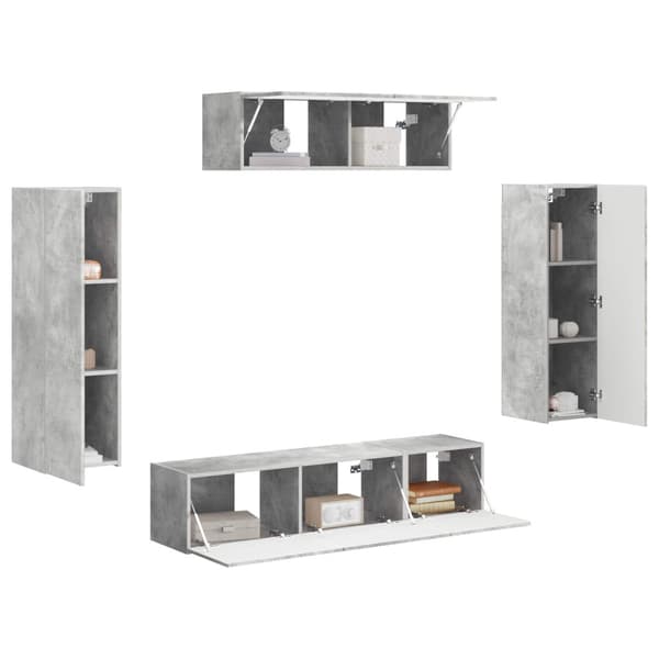 TV-skåp 5 pcs Betonggrå